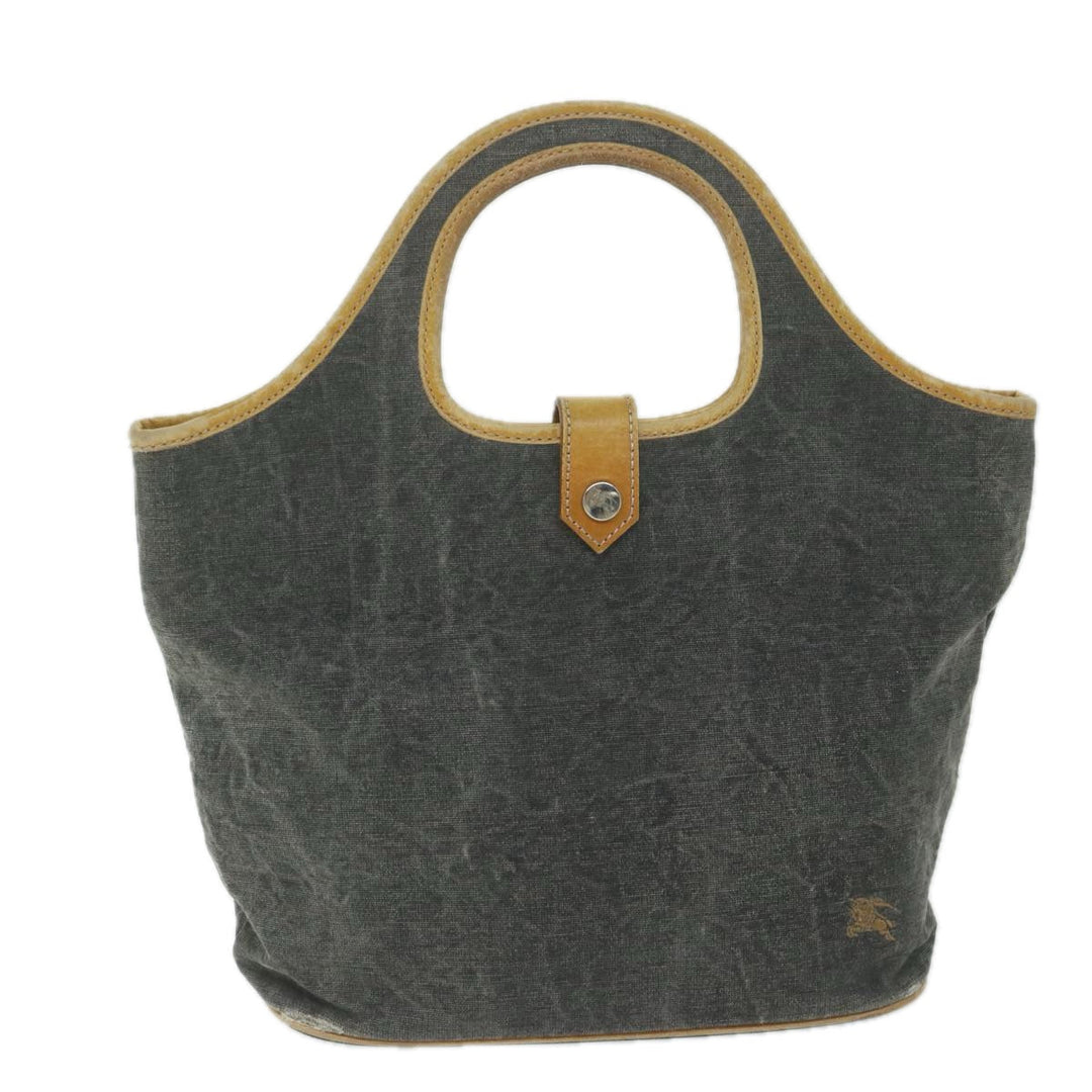 Burberry Blue Label Hand Bag Canvas Gray Auth ti1388
