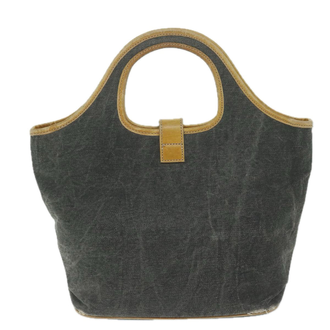 Burberry Blue Label Hand Bag Canvas Gray Auth ti1388