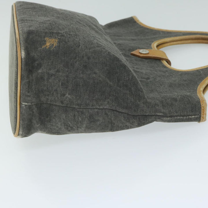 Burberry Blue Label Hand Bag Canvas Gray Auth ti1388