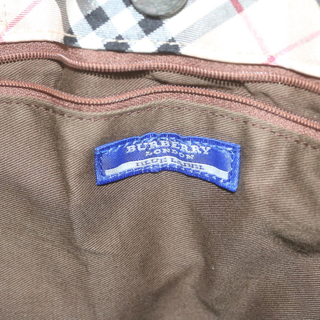 Top Quality Burberry Nova Check Blue Label Tote Bag Canvas Beige Auth ti1469