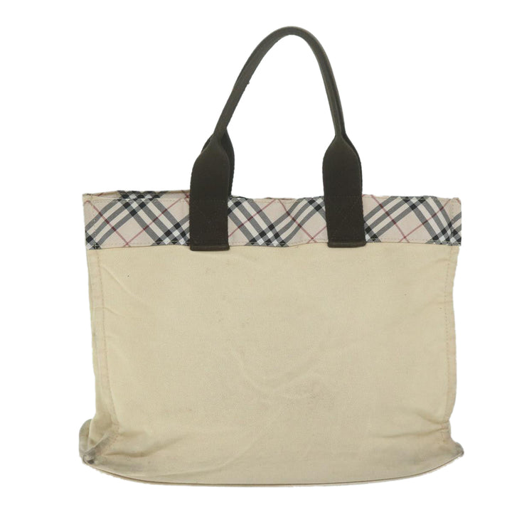 Top Quality Burberry Nova Check Blue Label Tote Bag Canvas Beige Auth ti1469