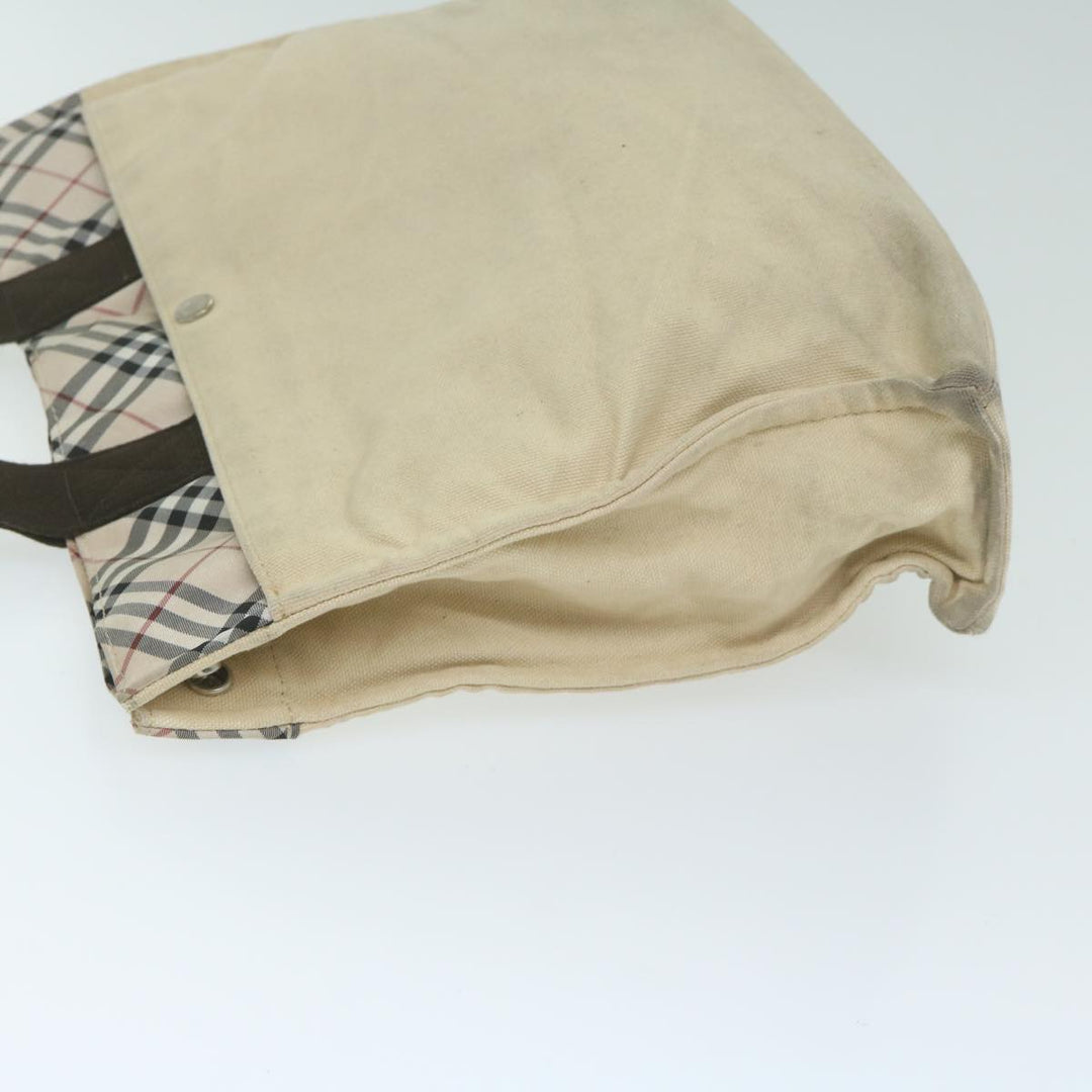 Top Quality Burberry Nova Check Blue Label Tote Bag Canvas Beige Auth ti1469