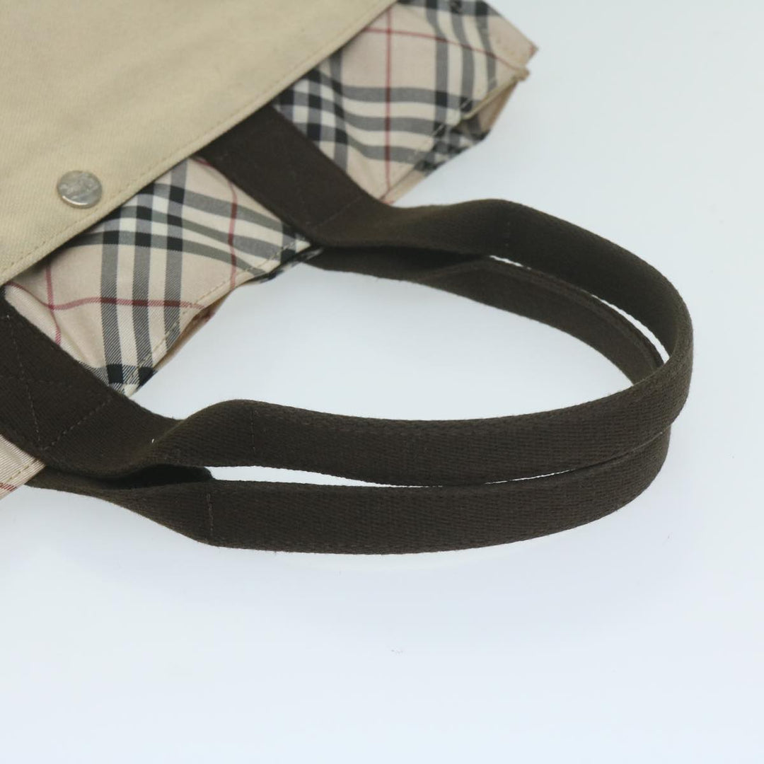 Top Quality Burberry Nova Check Blue Label Tote Bag Canvas Beige Auth ti1469