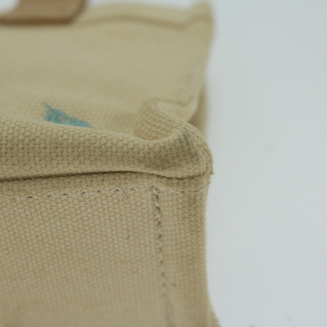 Burberry Blue Label Hand Bag Canvas Beige Auth ti1470