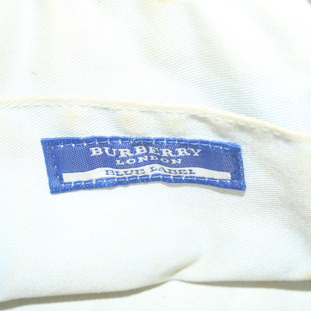 Burberry Blue Label Hand Bag Canvas Beige Auth ti1470