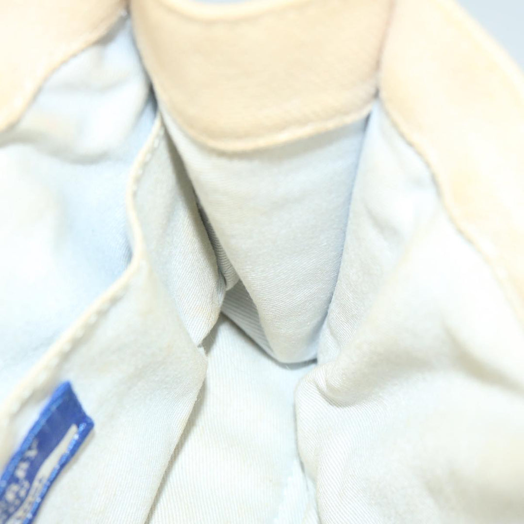 Burberry Blue Label Hand Bag Canvas Beige Auth ti1470