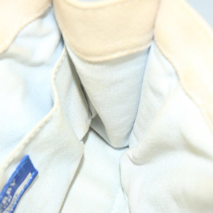 Burberry Blue Label Hand Bag Canvas Beige Auth ti1470