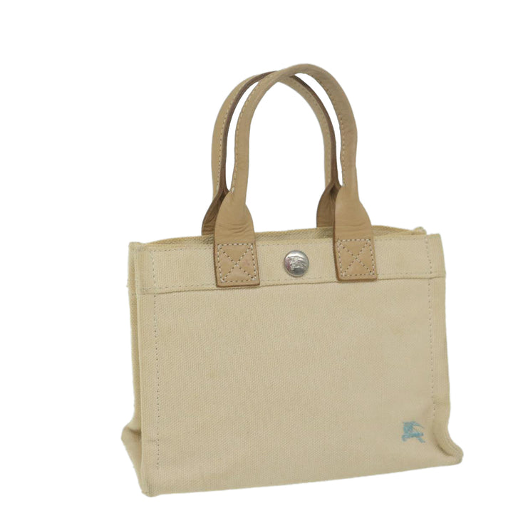 Burberry Blue Label Hand Bag Canvas Beige Auth ti1470
