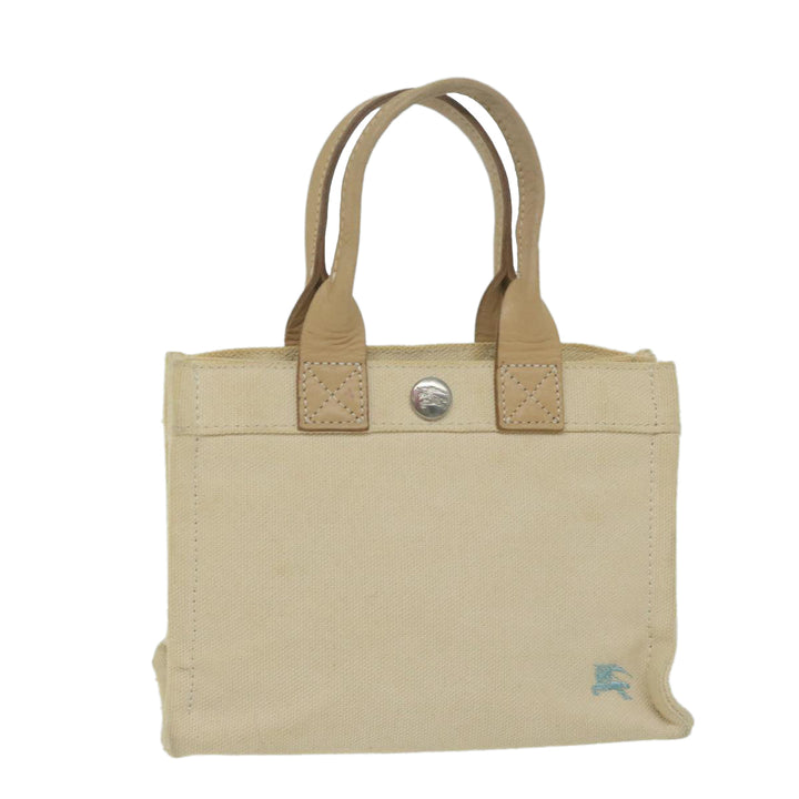 Burberry Blue Label Hand Bag Canvas Beige Auth ti1470