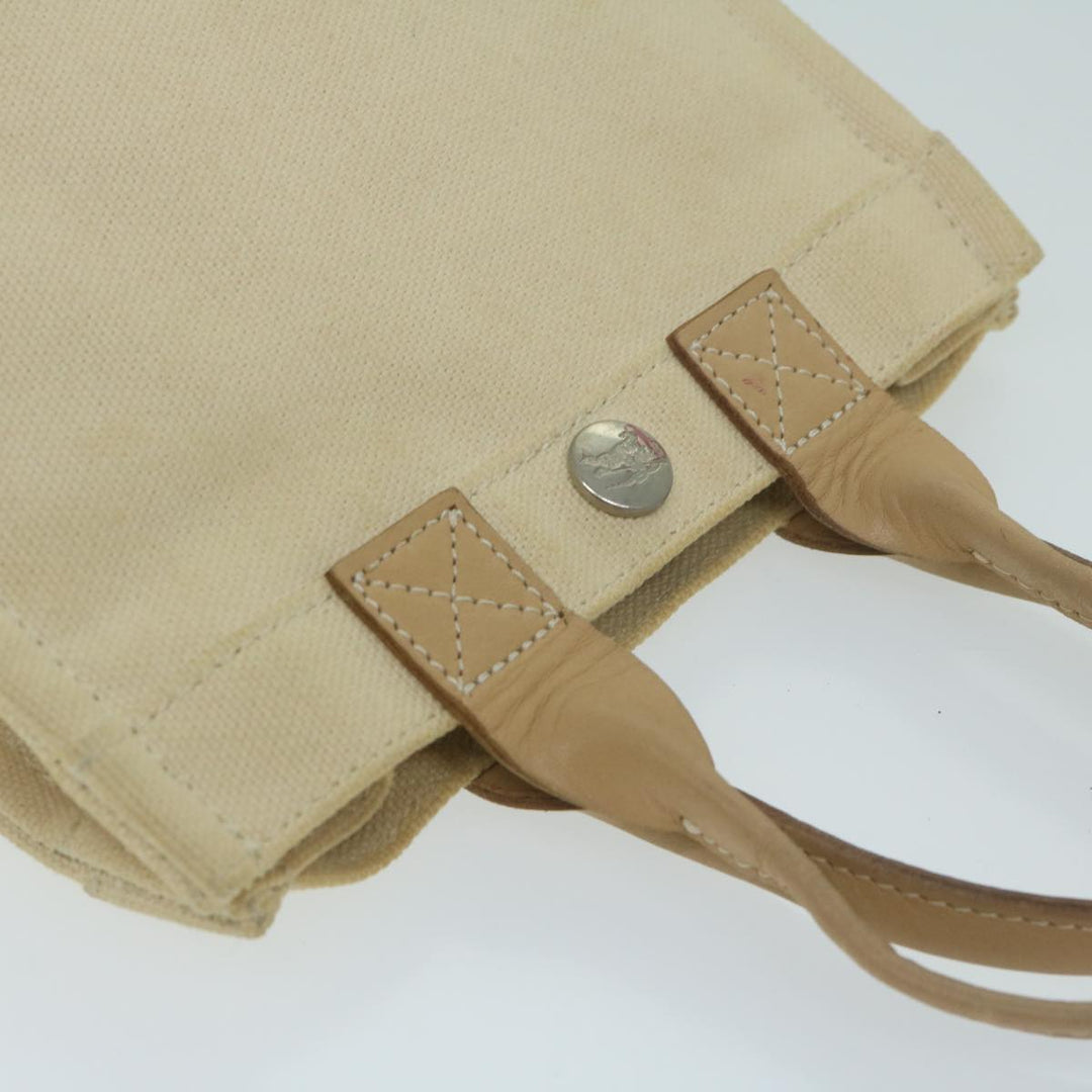 Burberry Blue Label Hand Bag Canvas Beige Auth ti1470