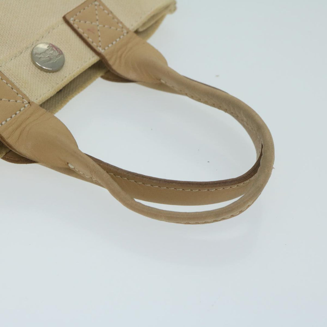 Burberry Blue Label Hand Bag Canvas Beige Auth ti1470