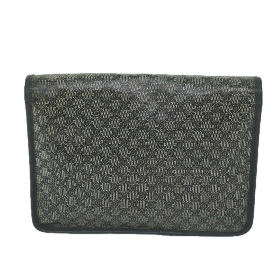 Celine Macadam Canvas Shoulder Bag Coated Canvas Navy  ti1495