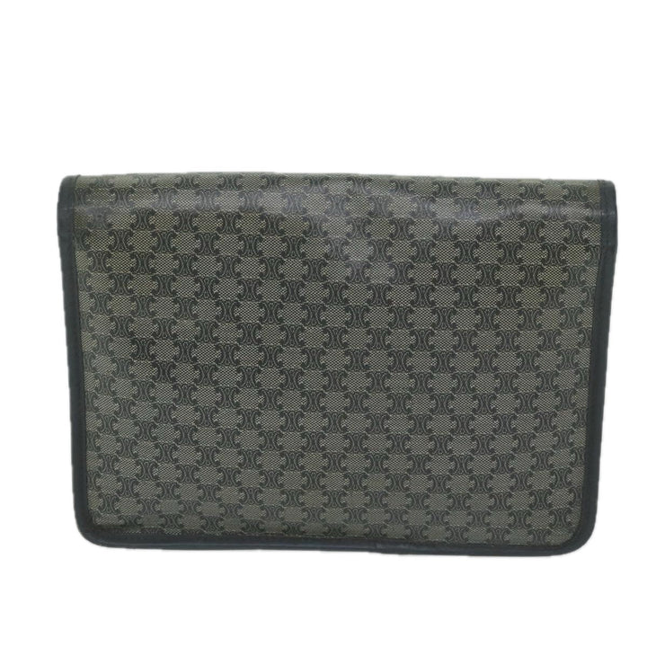 Celine Macadam Canvas Shoulder Bag Coated Canvas Navy  ti1495