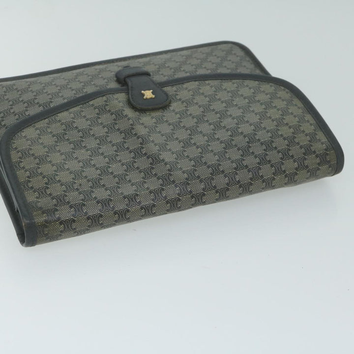 Celine Macadam Canvas Shoulder Bag Coated Canvas Navy  ti1495
