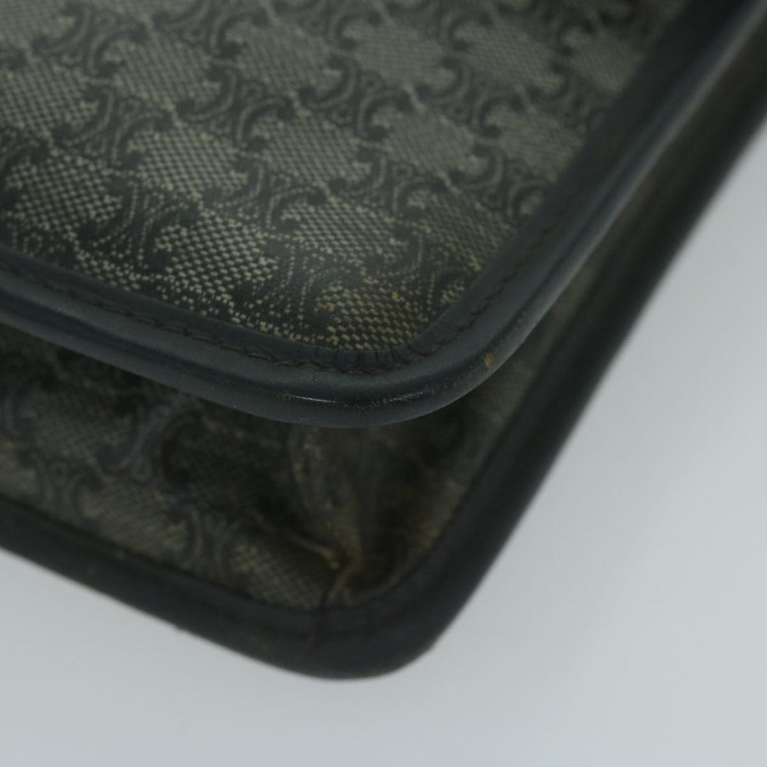 Celine Macadam Canvas Shoulder Bag Coated Canvas Navy  ti1495
