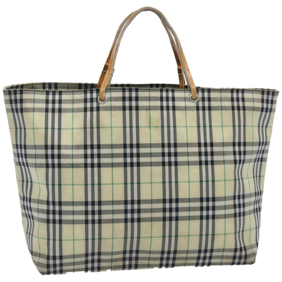 Burberry Nova Check Tote Bag Nylon Yellow Auth ti1543