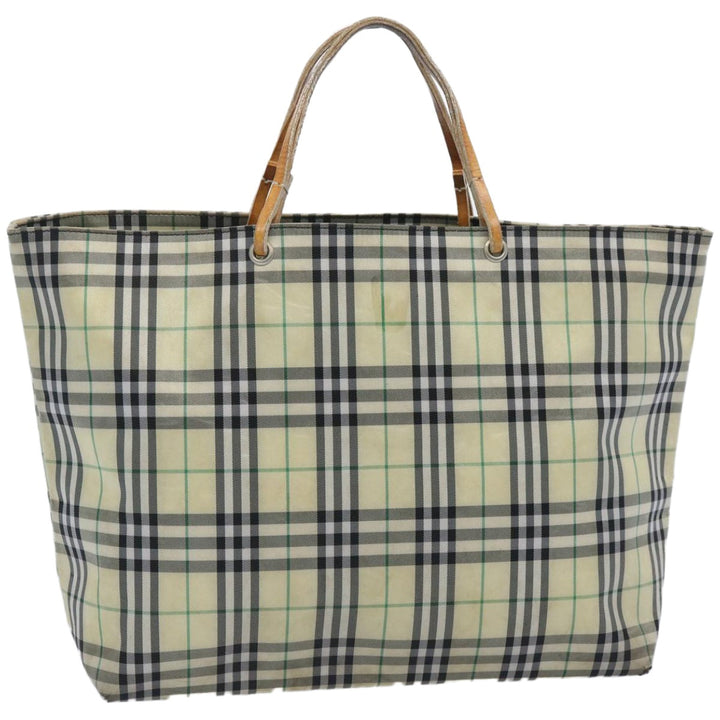 Burberry Nova Check Tote Bag Nylon Yellow Auth ti1543