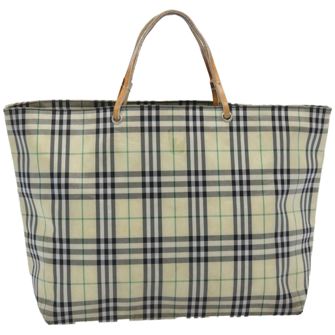 Burberry Nova Check Tote Bag Nylon Yellow Auth ti1543