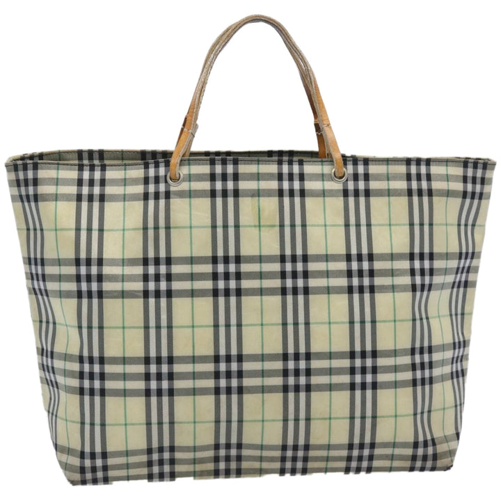 Burberry Nova Check Tote Bag Nylon Yellow Auth ti1543