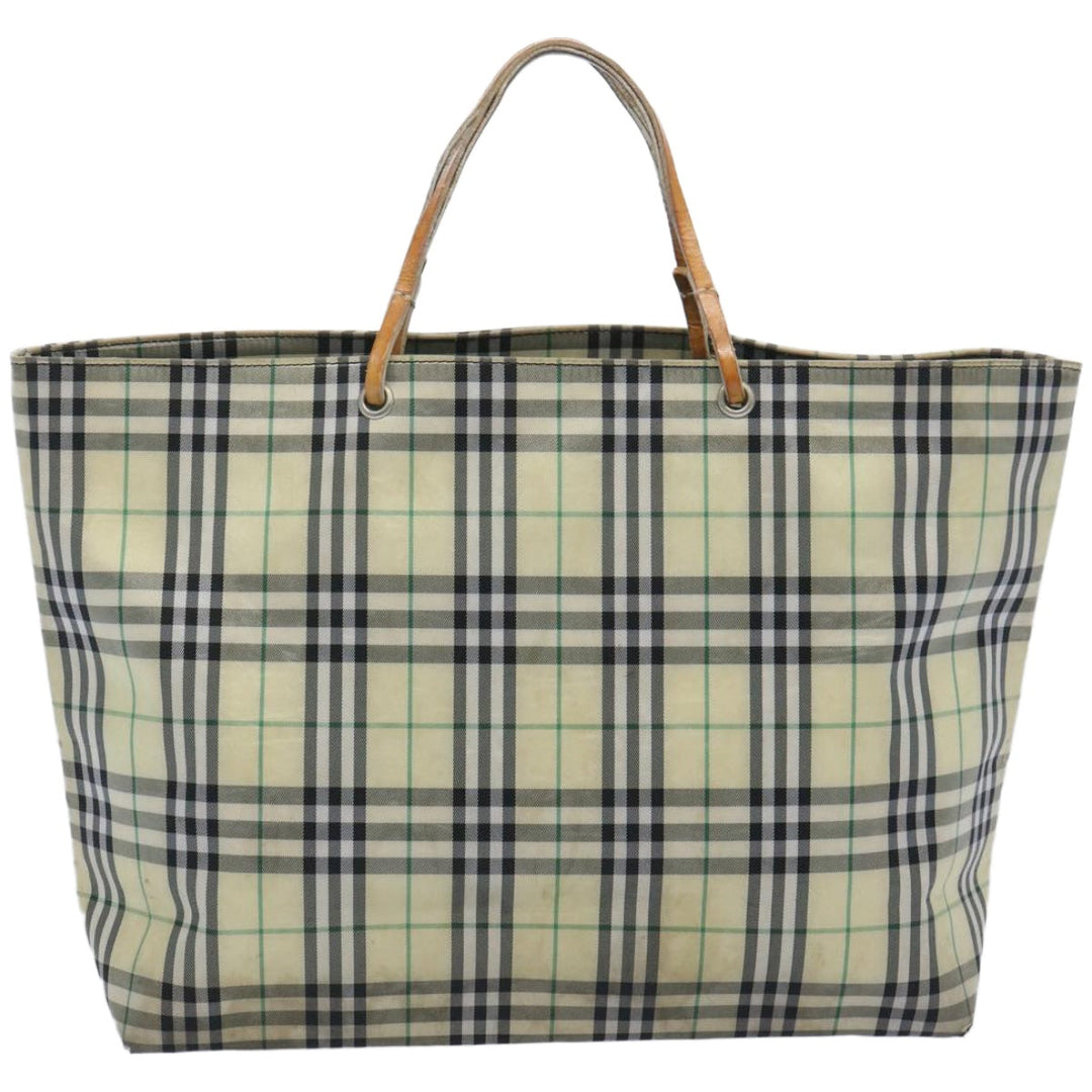 Burberry Nova Check Tote Bag Nylon Yellow Auth ti1543