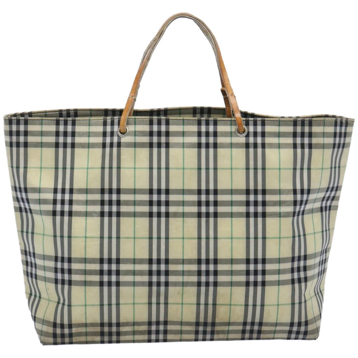 Burberry Nova Check Tote Bag Nylon Yellow Auth ti1543