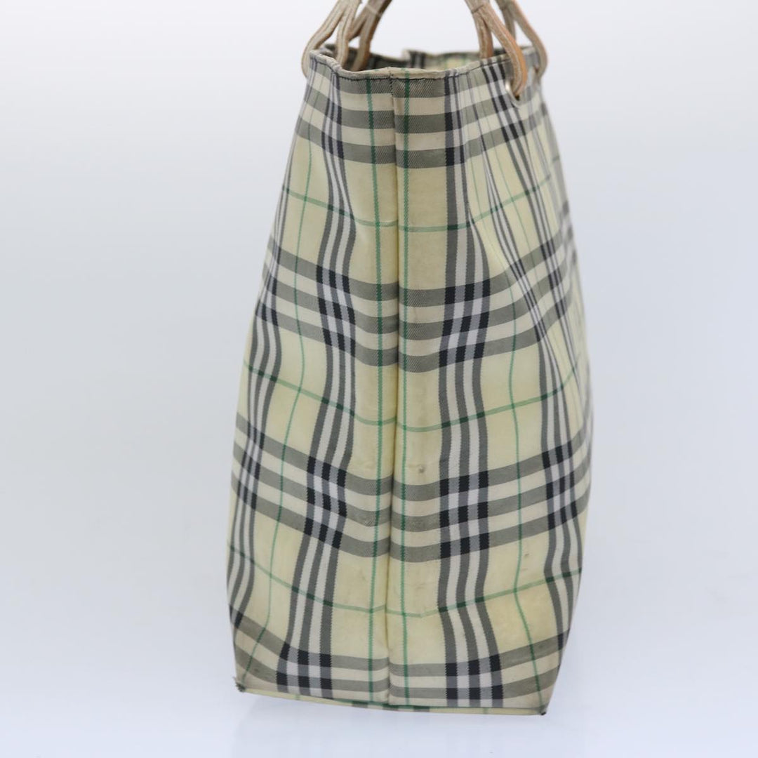 Burberry Nova Check Tote Bag Nylon Yellow Auth ti1543