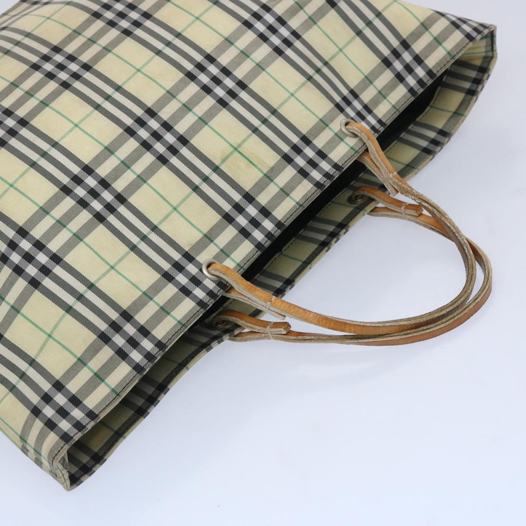 Burberry Nova Check Tote Bag Nylon Yellow Auth ti1543