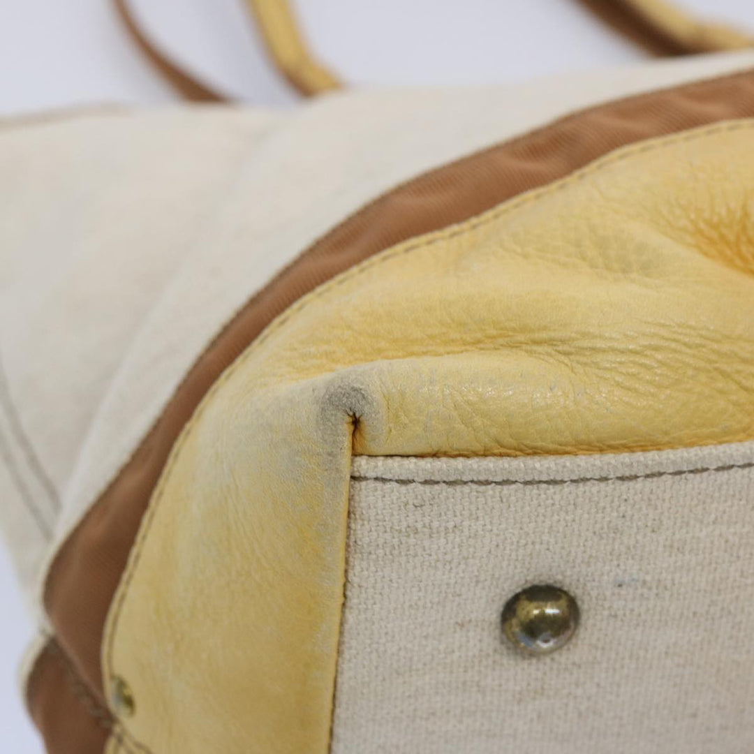 Burberry Blue Label Tote Bag Canvas Beige Auth ti1544