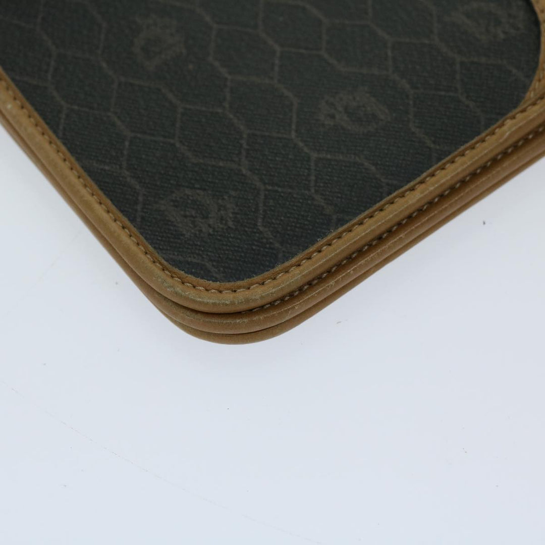 CHRISTIAN Top quality Dior Honeycomb Canvas Chain Shoulder Bag PVC Black Auth ti1598