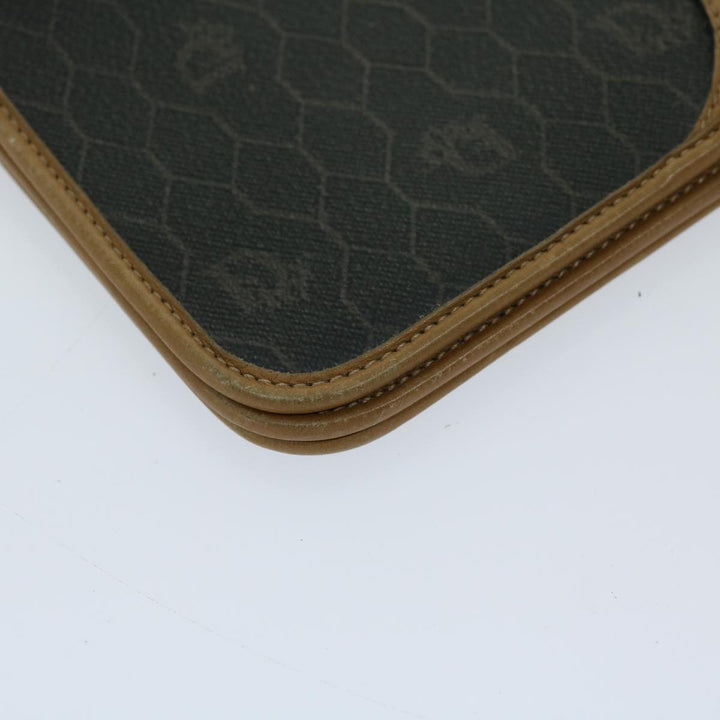 CHRISTIAN Top quality Dior Honeycomb Canvas Chain Shoulder Bag PVC Black Auth ti1598