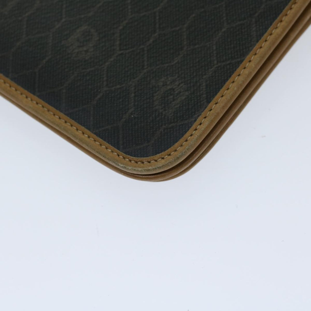 CHRISTIAN Top quality Dior Honeycomb Canvas Chain Shoulder Bag PVC Black Auth ti1598