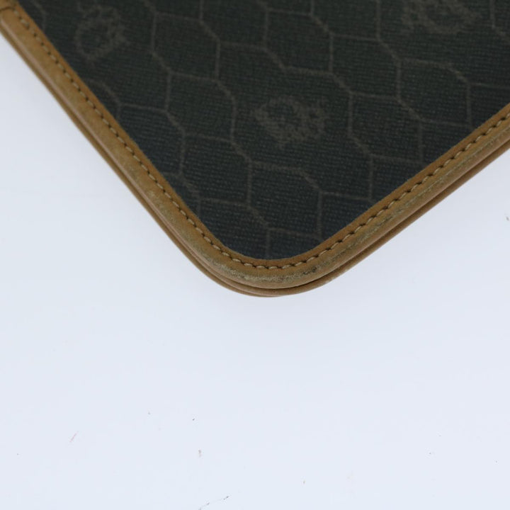 CHRISTIAN Top quality Dior Honeycomb Canvas Chain Shoulder Bag PVC Black Auth ti1598