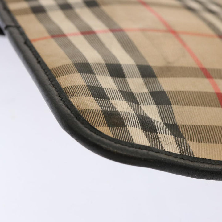 BurberrySs Nova Check Clutch Bag Canvas Beige Auth ti1616