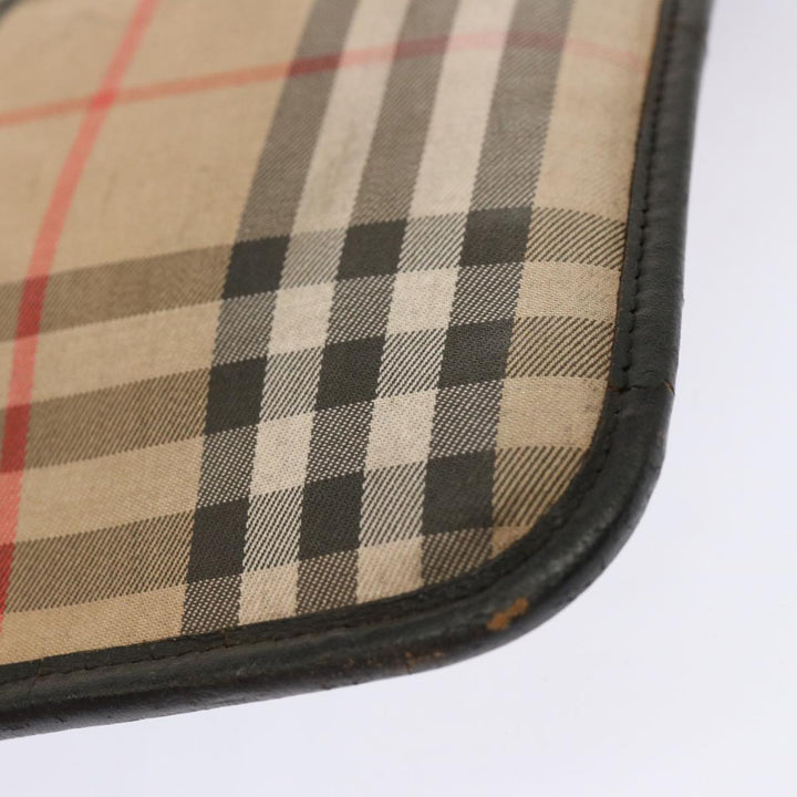 BurberrySs Nova Check Clutch Bag Canvas Beige Auth ti1616
