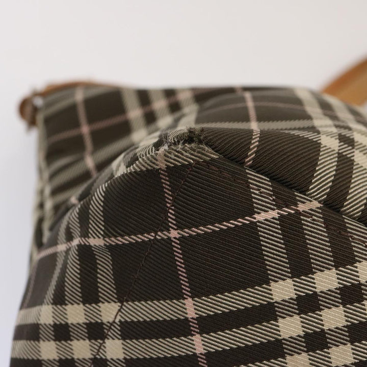 Burberry Nova Check Blue Label Tote Bag Nylon Brown Auth ti1618