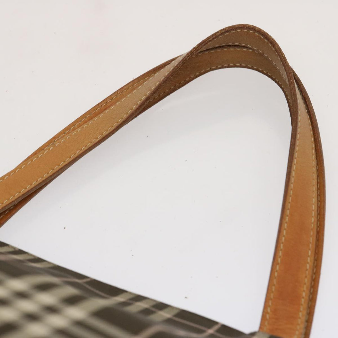Burberry Nova Check Blue Label Tote Bag Nylon Brown Auth ti1618