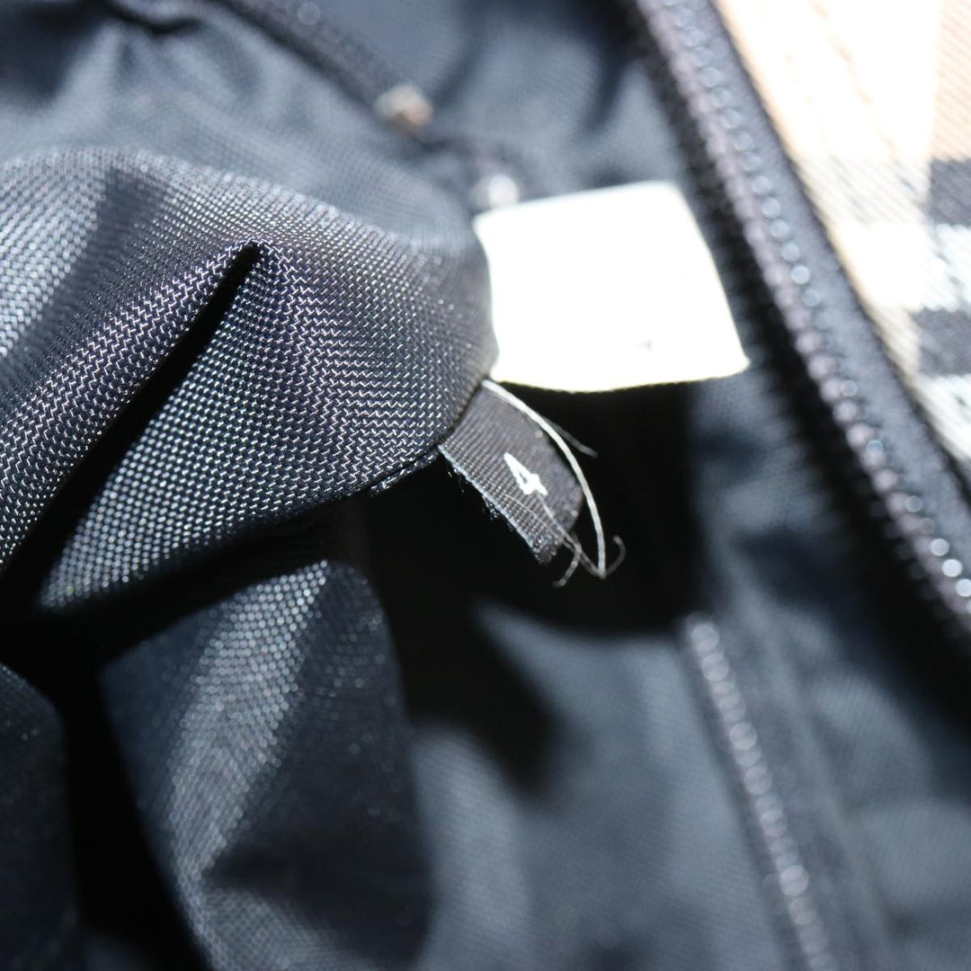 Top Quality BURBERRYSs Nova Check Blue Label Hand Bag Nylon Beige Auth ti1621