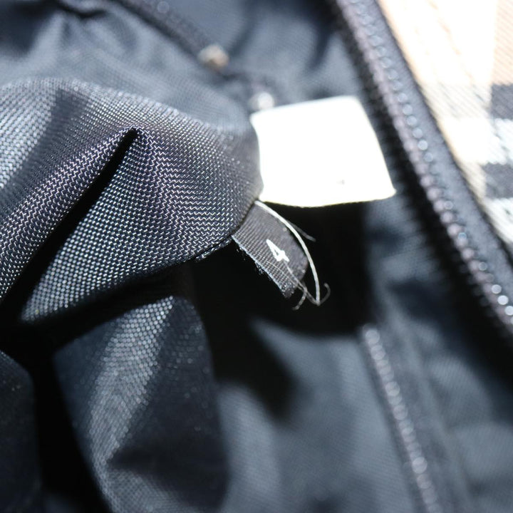 Top Quality BURBERRYSs Nova Check Blue Label Hand Bag Nylon Beige Auth ti1621