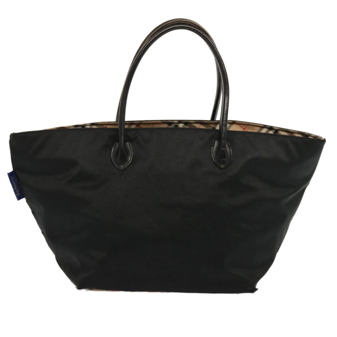 BurberrySs Nova Check Blue Label Hand Bag Nylon Beige Auth ti1621