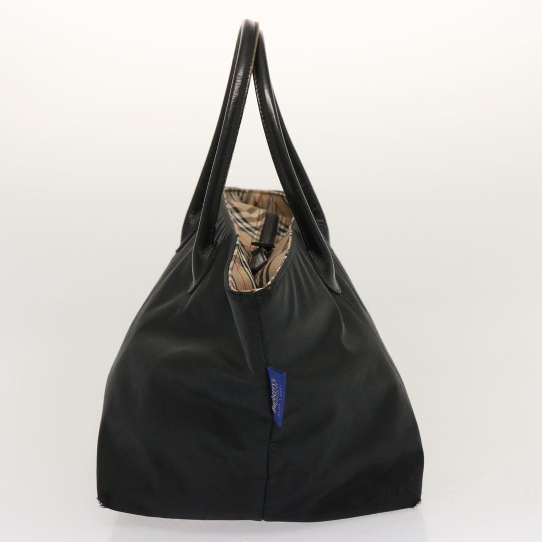 BurberrySs Nova Check Blue Label Hand Bag Nylon Beige Auth ti1621