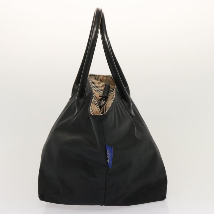 BurberrySs Nova Check Blue Label Hand Bag Nylon Beige Auth ti1621
