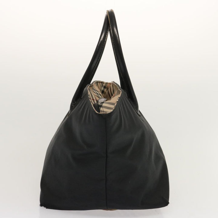 BurberrySs Nova Check Blue Label Hand Bag Nylon Beige Auth ti1621