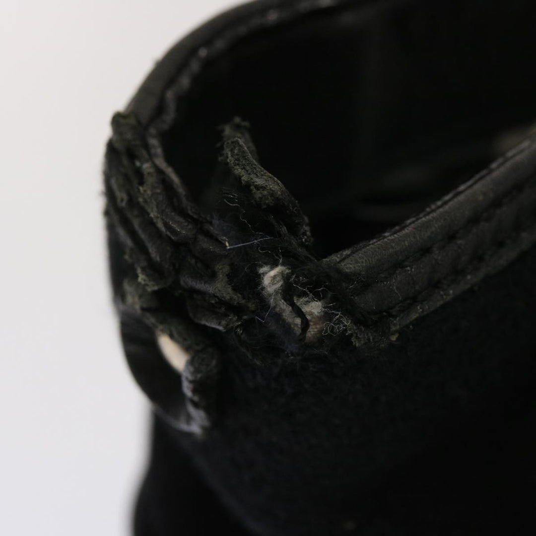 Burberry Blue Label Hand Bag Wool Black Auth ti1622