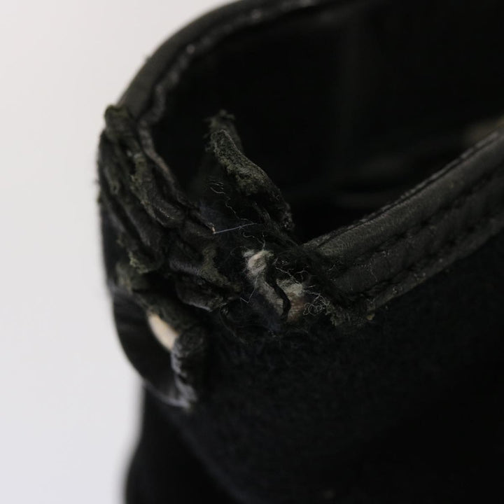 Burberry Blue Label Hand Bag Wool Black Auth ti1622