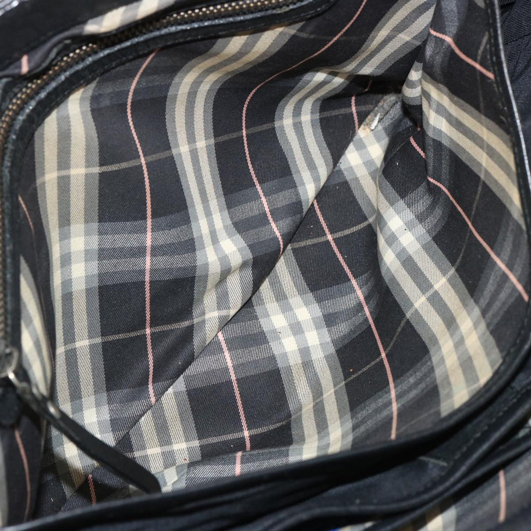 Burberry Blue Label Hand Bag Wool Black Auth ti1622