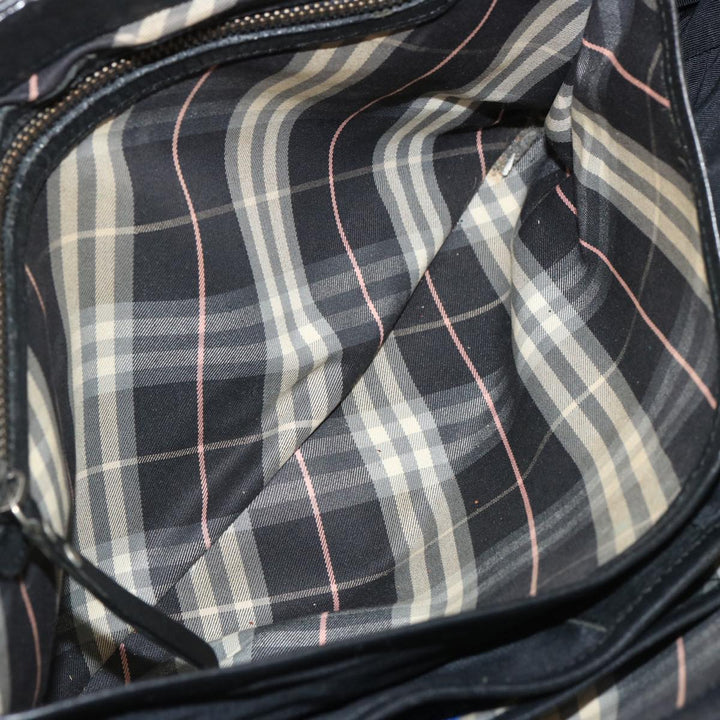 Burberry Blue Label Hand Bag Wool Black Auth ti1622