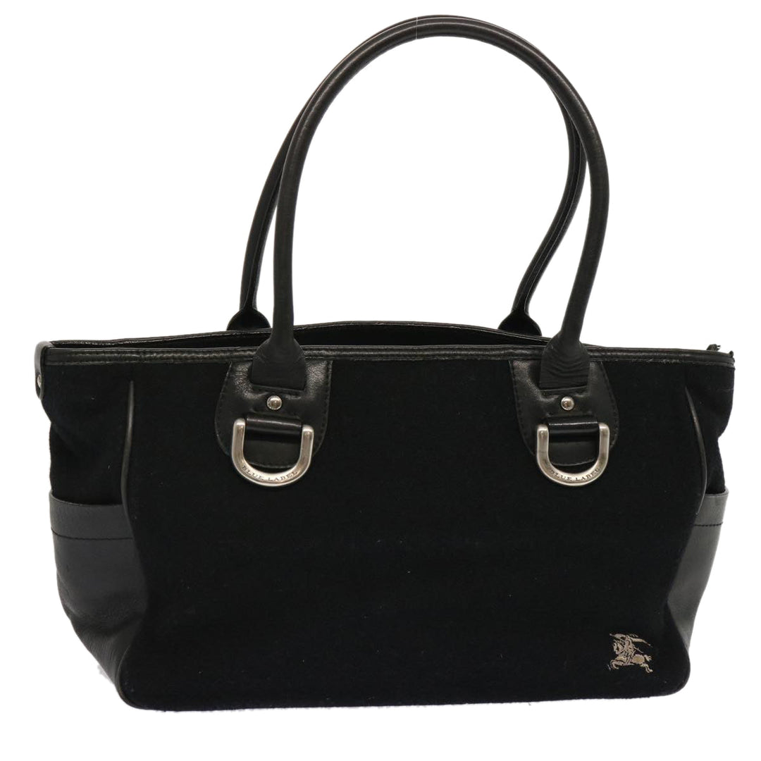 Burberry Blue Label Hand Bag Wool Black Auth ti1622