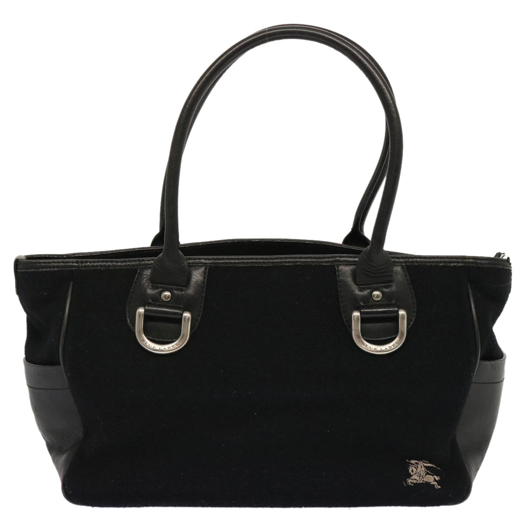 Burberry Blue Label Hand Bag Wool Black Auth ti1622