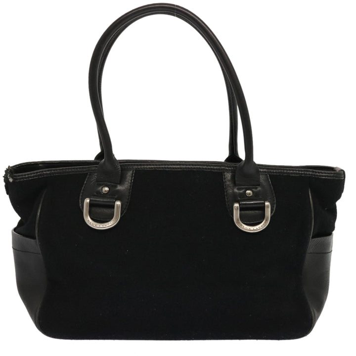 Burberry Blue Label Hand Bag Wool Black Auth ti1622