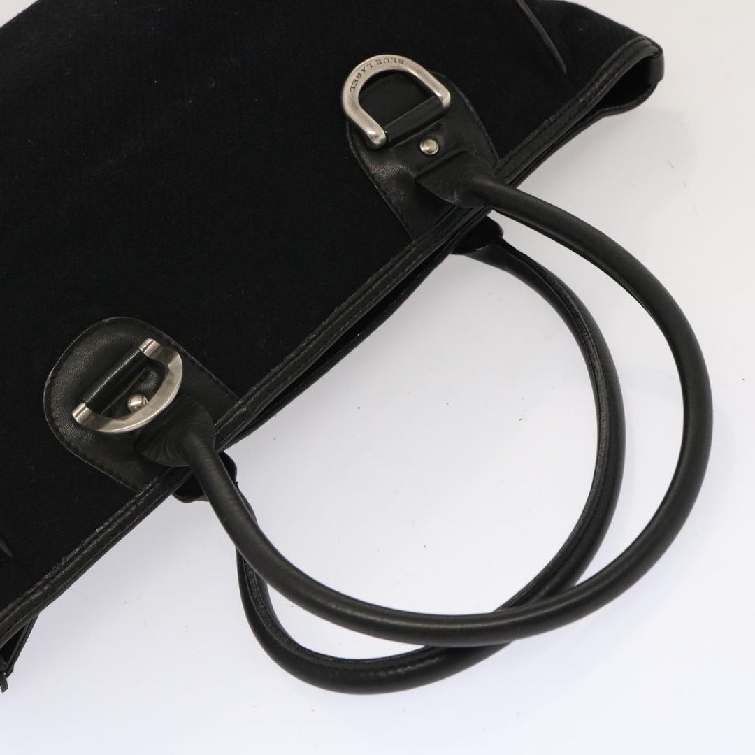 Burberry Blue Label Hand Bag Wool Black Auth ti1622